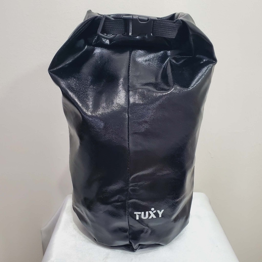 Waterproof Black Men's Logo Roll-Top Duffel Bag